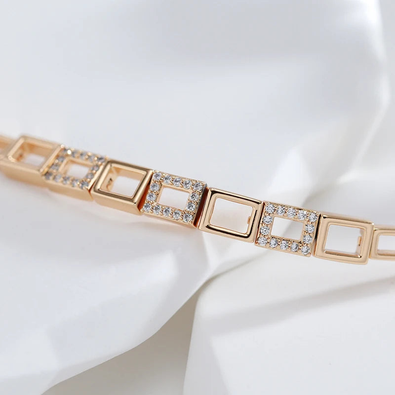 585 Rose Gold Square Link Bracelet