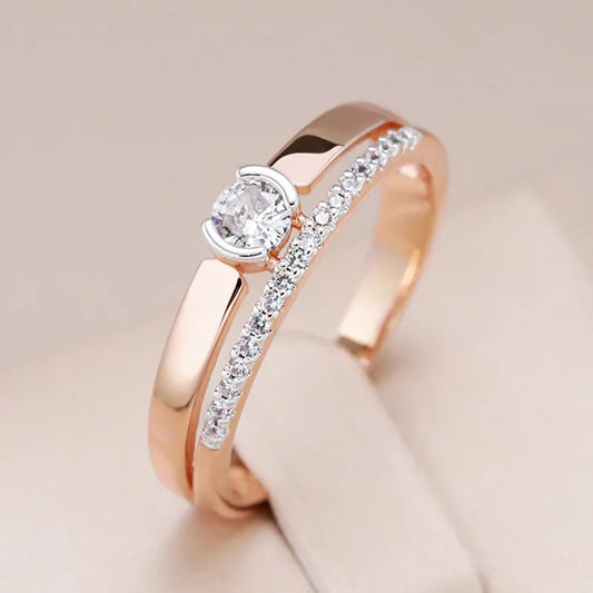 585 Rose Gold Natural Zircon Rings