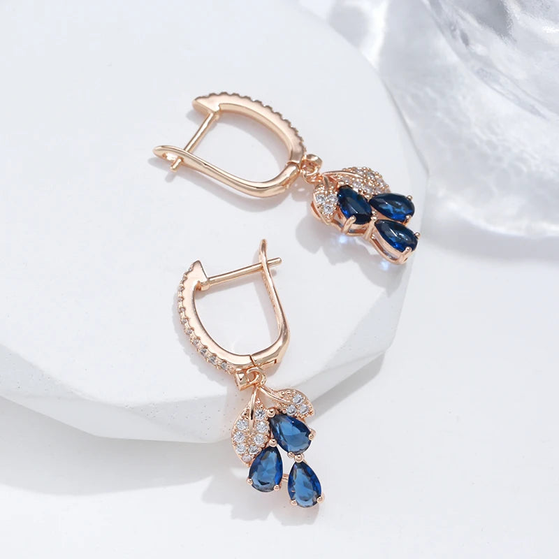 585 Rose Gold Color Long Earring