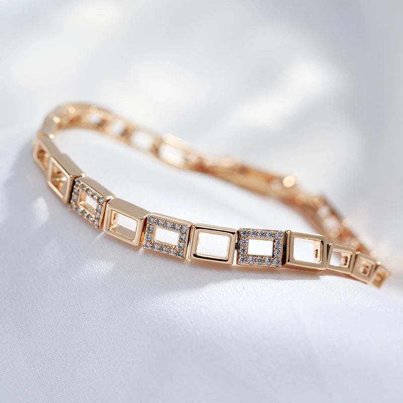 585 Rose Gold Square Link Bracelet