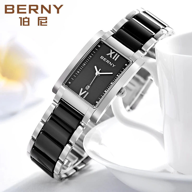 BERNY's Opulent Rectangular Ceramic Watch