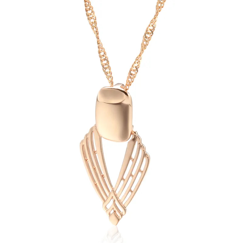 585 Rose Gold Glossy Pendant Necklace