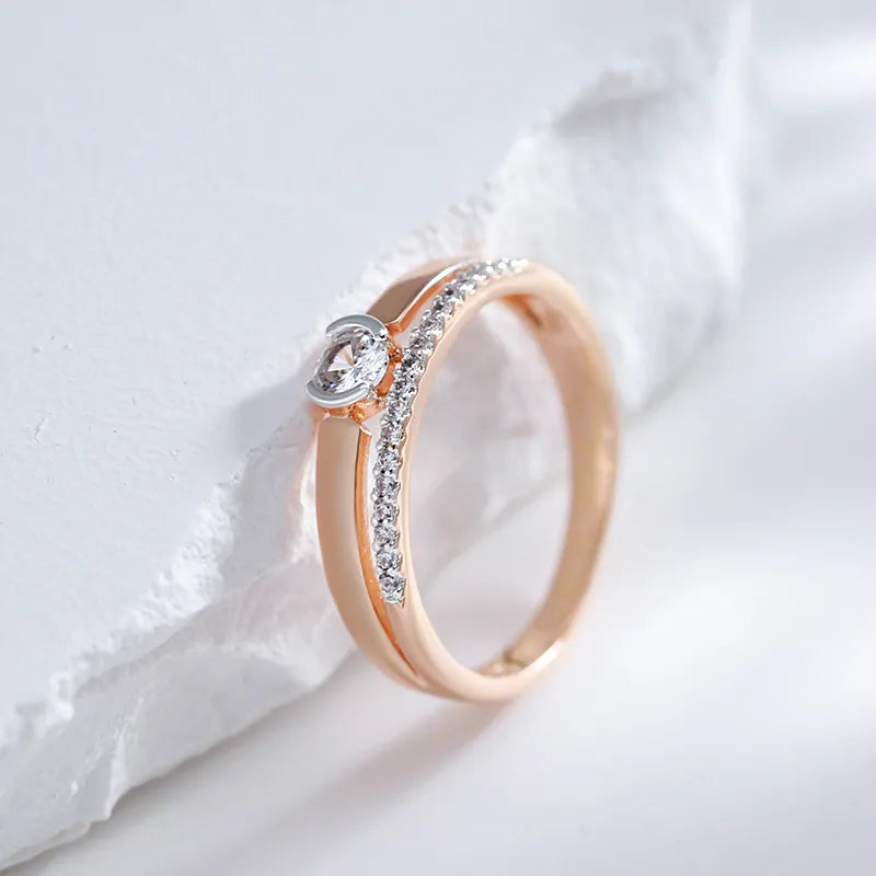 585 Rose Gold Natural Zircon Rings