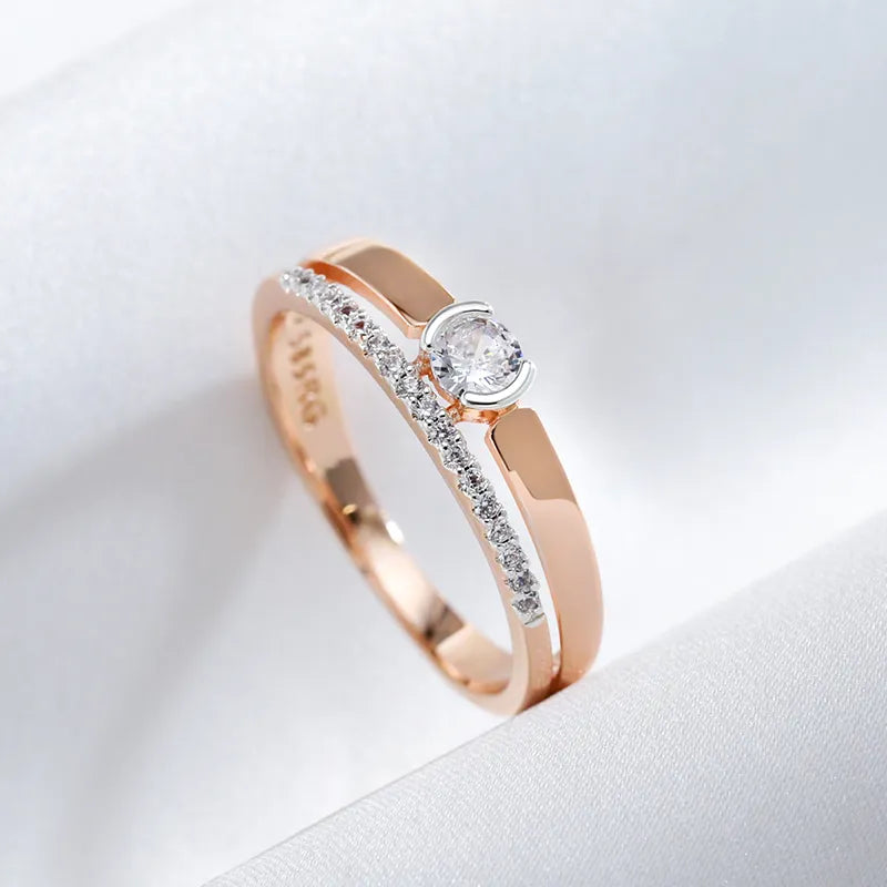 585 Rose Gold Natural Zircon Rings