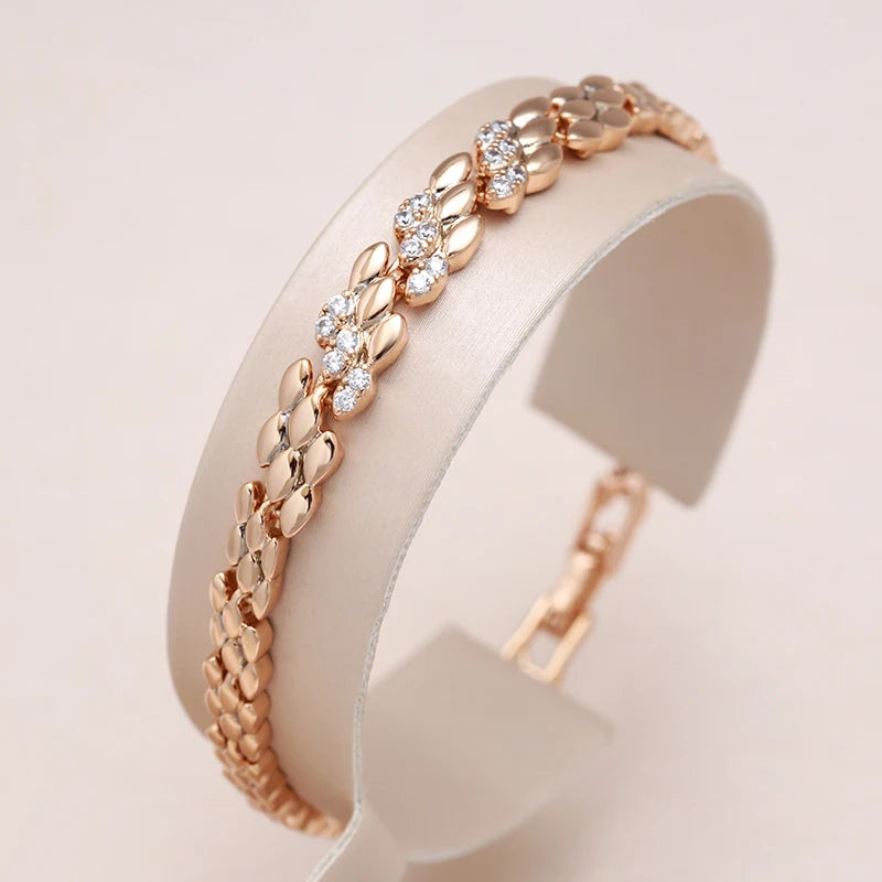 585 Rose Gold Chain & Link Bracelet