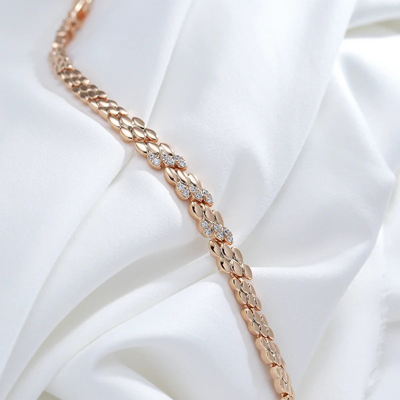 585 Rose Gold Chain & Link Bracelet