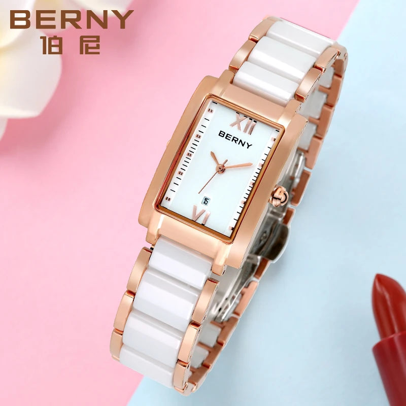 BERNY's Opulent Rectangular Ceramic Watch