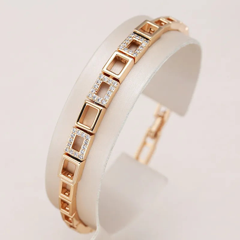 585 Rose Gold Square Link Bracelet