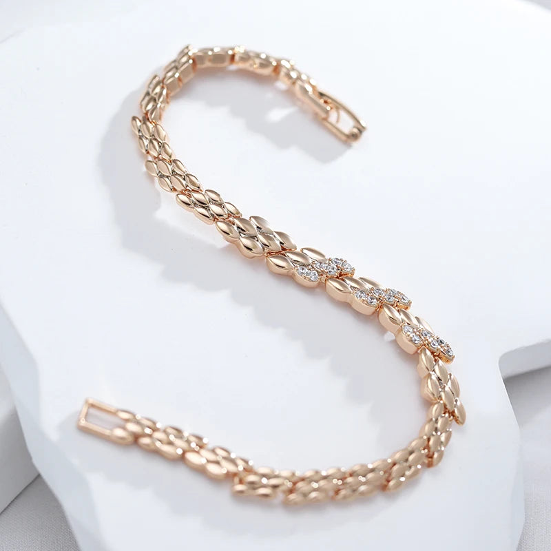 585 Rose Gold Chain & Link Bracelet