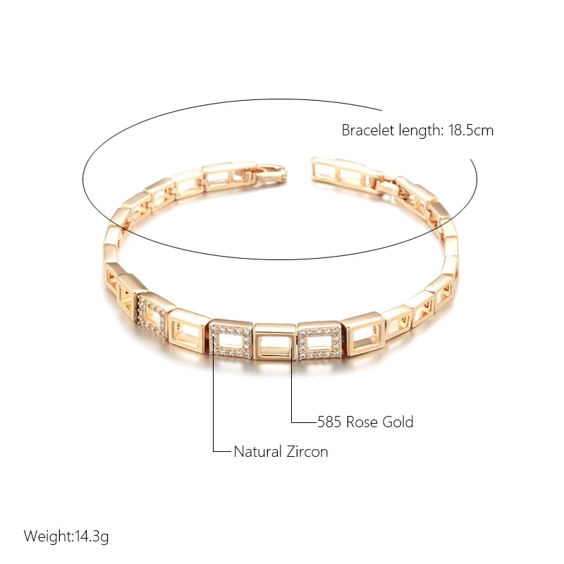 585 Rose Gold Square Link Bracelet