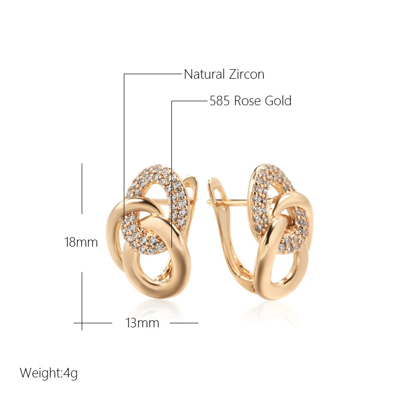 585 Rose Gold EarringsUnique Design Multi-Hoop English For Women