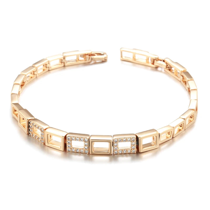 585 Rose Gold Square Link Bracelet