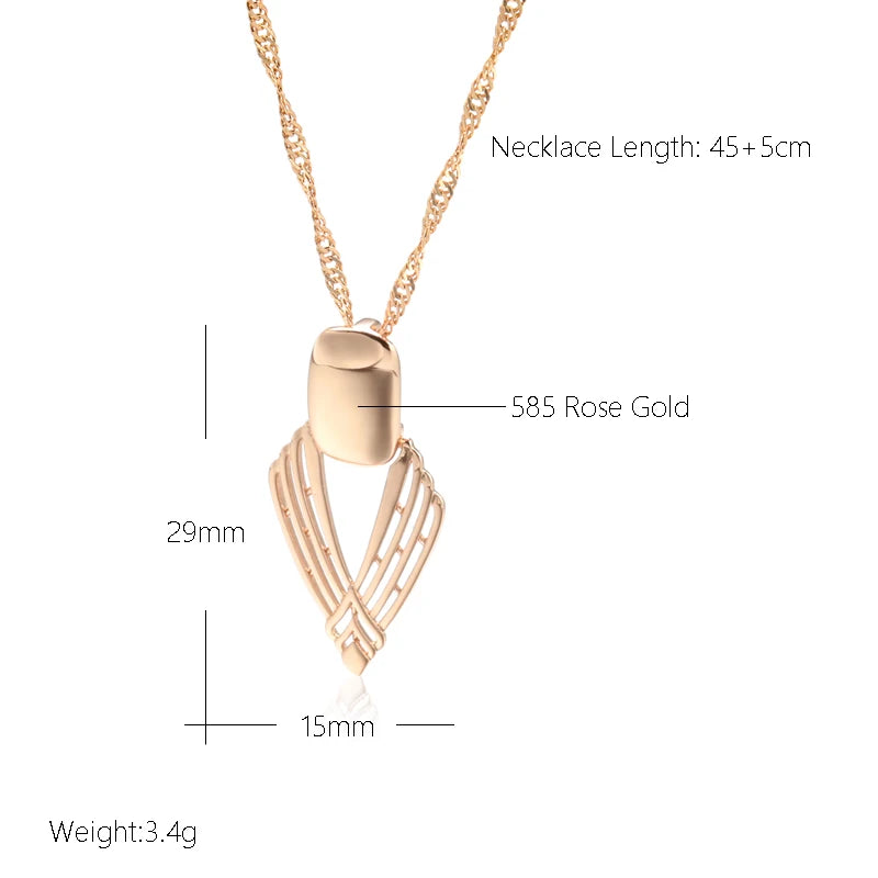 585 Rose Gold Glossy Pendant Necklace