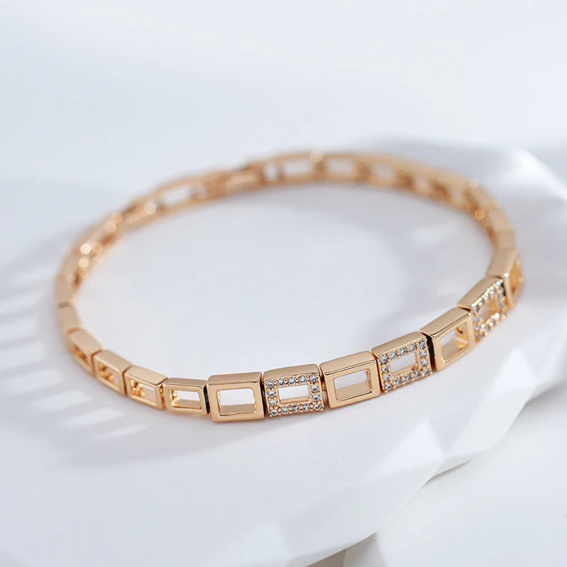 585 Rose Gold Square Link Bracelet