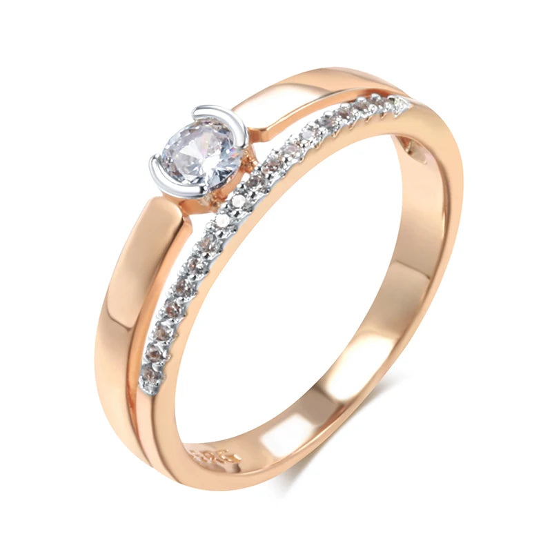 585 Rose Gold Natural Zircon Rings