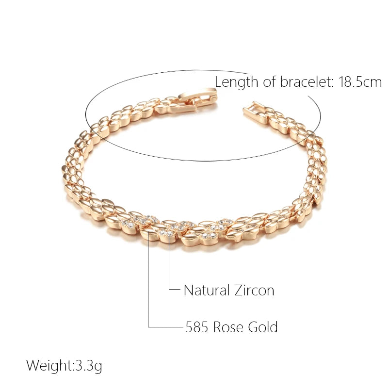 585 Rose Gold Chain & Link Bracelet