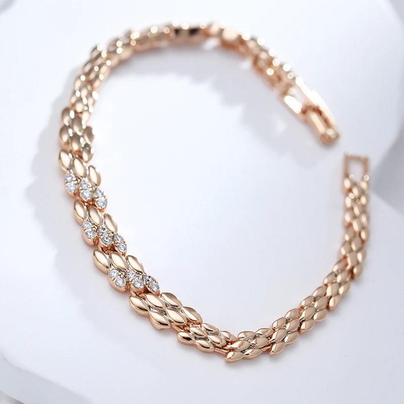 585 Rose Gold Chain & Link Bracelet