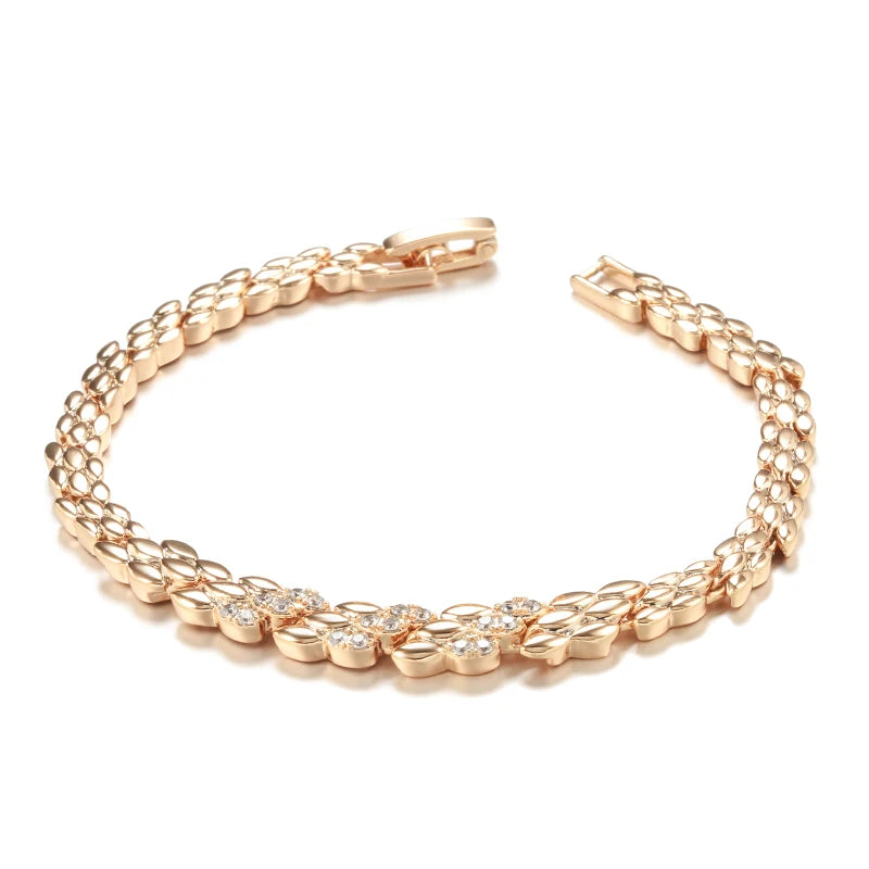 585 Rose Gold Chain & Link Bracelet