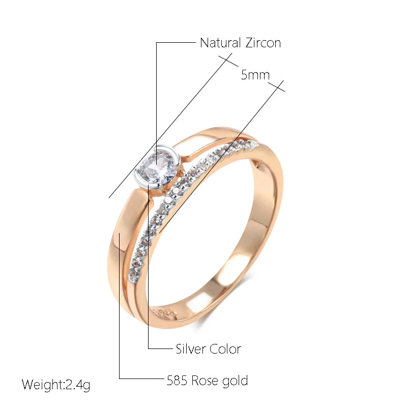 585 Rose Gold Natural Zircon Rings