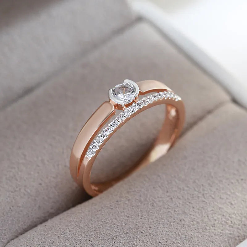 585 Rose Gold Natural Zircon Rings